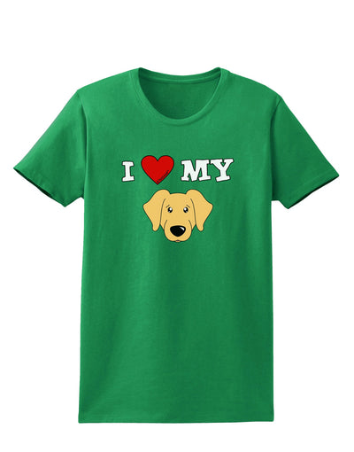 I Heart My - Cute Golden Retriever Dog Womens Dark T-Shirt by TooLoud-Womens T-Shirt-TooLoud-Kelly-Green-X-Small-Davson Sales