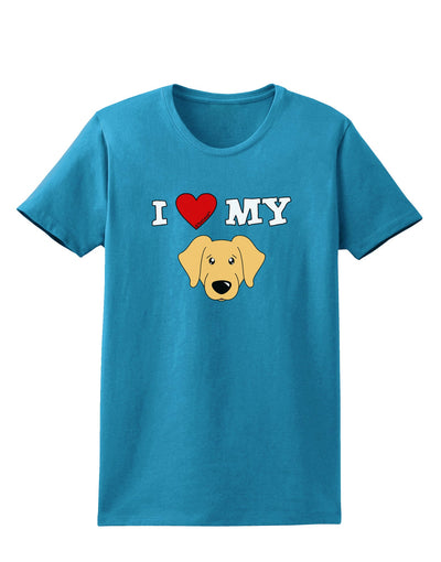 I Heart My - Cute Golden Retriever Dog Womens Dark T-Shirt by TooLoud-Womens T-Shirt-TooLoud-Turquoise-X-Small-Davson Sales