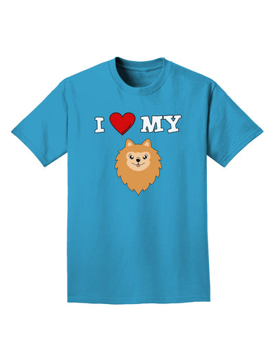 I Heart My - Cute Pomeranian Dog Adult Dark T-Shirt by TooLoud-Mens T-Shirt-TooLoud-Turquoise-Small-Davson Sales