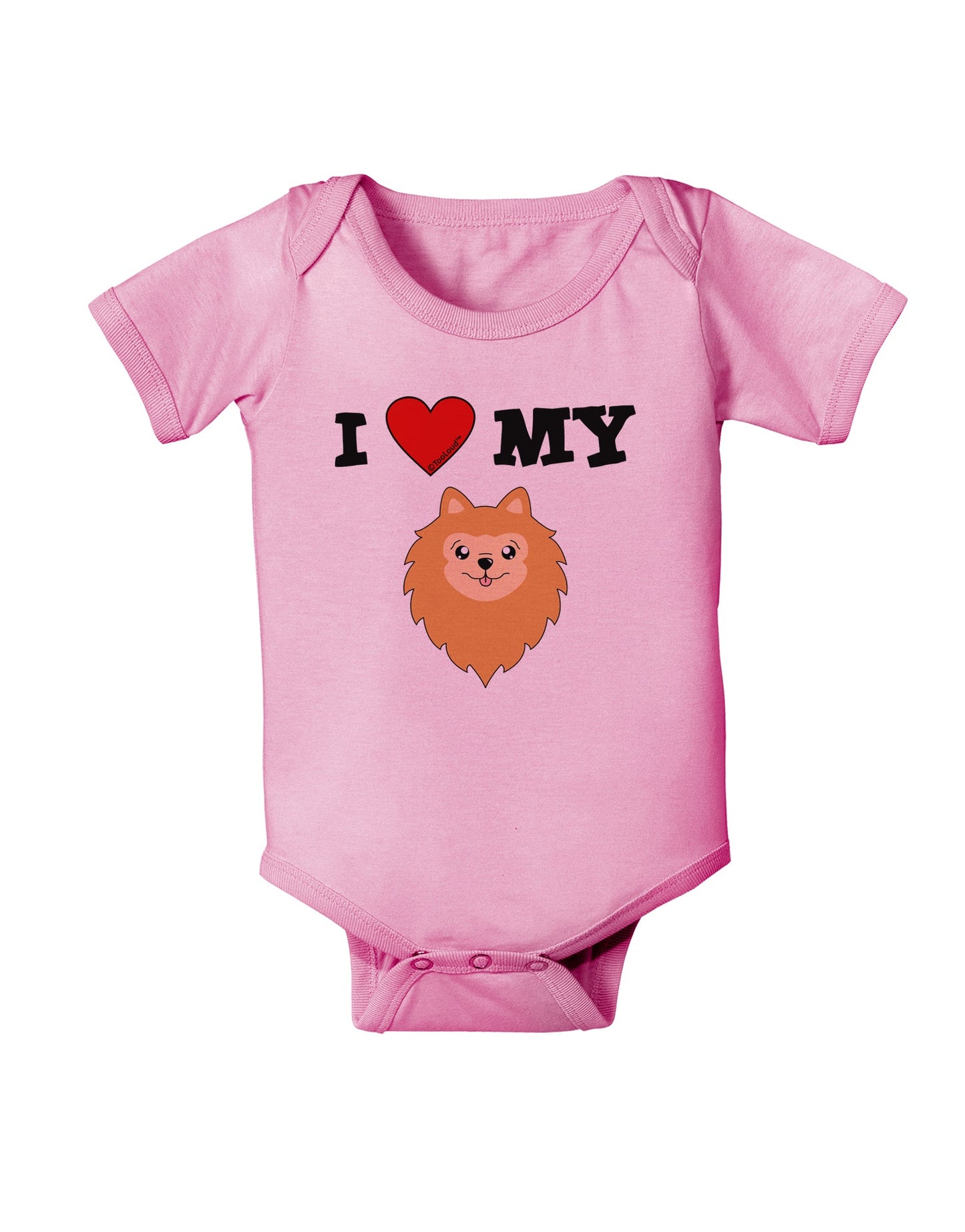 I Heart My - Cute Pomeranian Dog Baby Romper Bodysuit by TooLoud-Baby Romper-TooLoud-Light-Pink-06-Months-Davson Sales