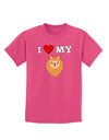 I Heart My - Cute Pomeranian Dog Childrens Dark T-Shirt by TooLoud-Childrens T-Shirt-TooLoud-Sangria-X-Small-Davson Sales