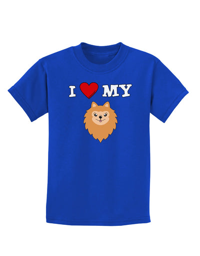 I Heart My - Cute Pomeranian Dog Childrens Dark T-Shirt by TooLoud-Childrens T-Shirt-TooLoud-Royal-Blue-X-Small-Davson Sales