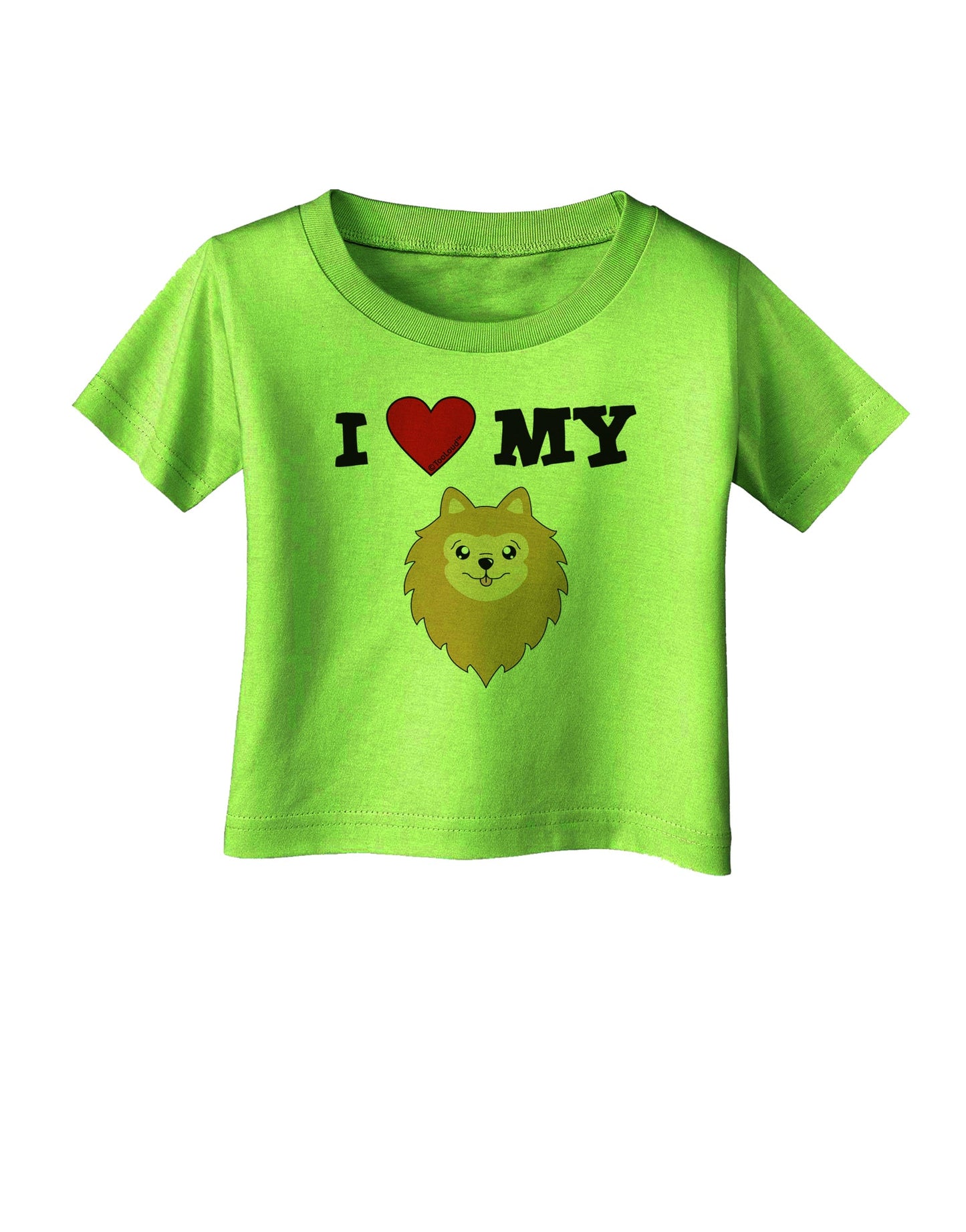 I Heart My - Cute Pomeranian Dog Infant T-Shirt by TooLoud-Infant T-Shirt-TooLoud-Lime-Green-06-Months-Davson Sales