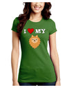 I Heart My - Cute Pomeranian Dog Juniors Crew Dark T-Shirt by TooLoud-T-Shirts Juniors Tops-TooLoud-Kiwi-Green-Juniors Fitted X-Small-Davson Sales