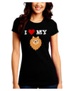 I Heart My - Cute Pomeranian Dog Juniors Crew Dark T-Shirt by TooLoud-T-Shirts Juniors Tops-TooLoud-Black-Juniors Fitted Small-Davson Sales