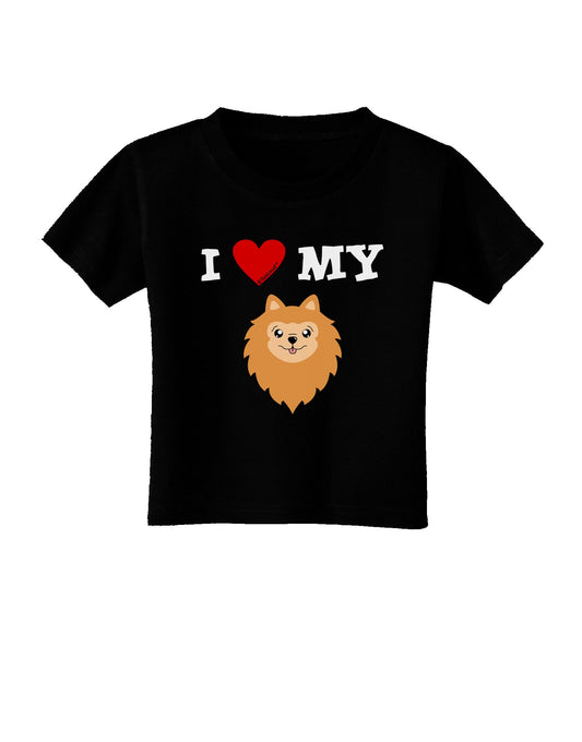 I Heart My - Cute Pomeranian Dog Toddler T-Shirt Dark by TooLoud-Toddler T-Shirt-TooLoud-Black-2T-Davson Sales