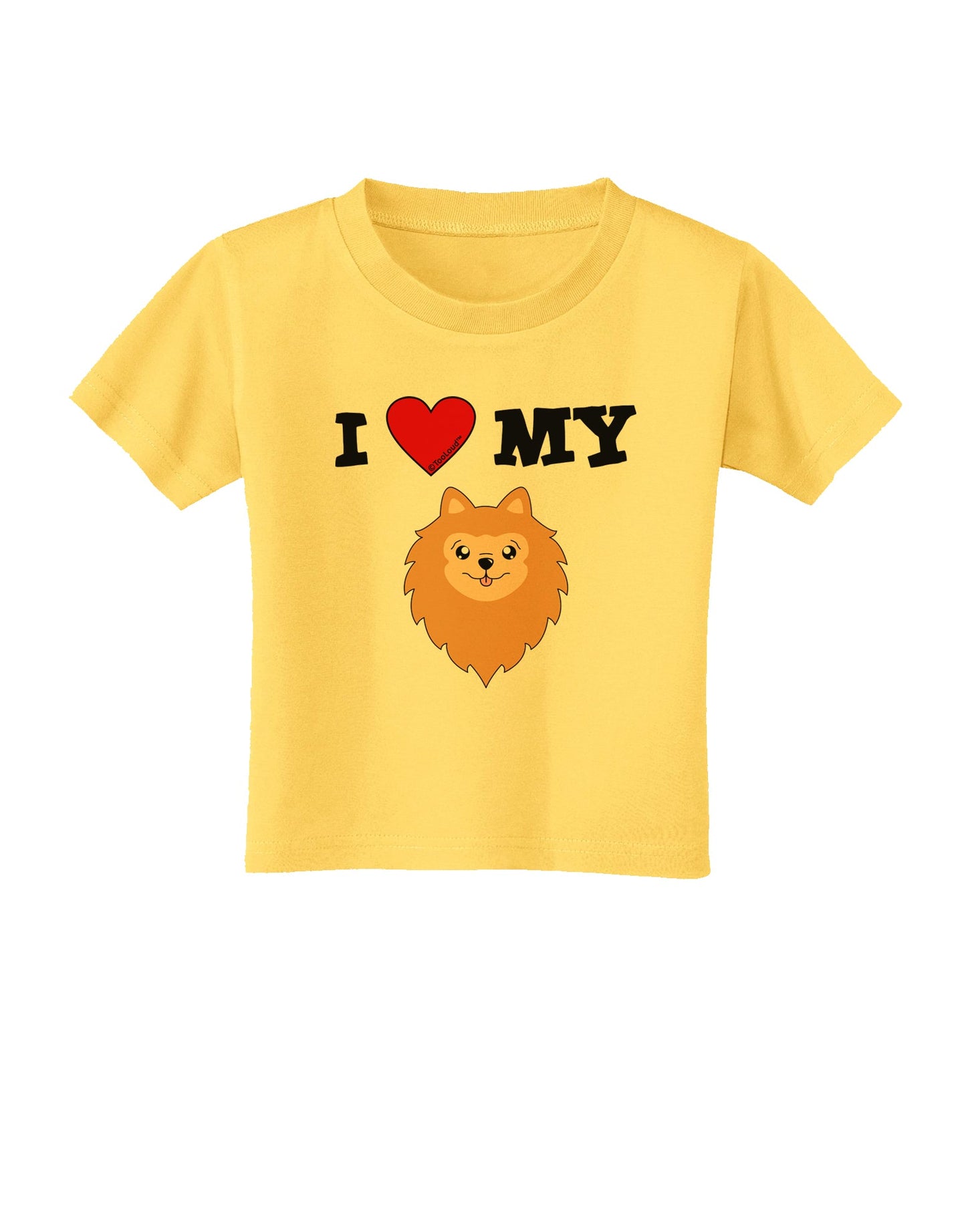 I Heart My - Cute Pomeranian Dog Toddler T-Shirt by TooLoud-Toddler T-Shirt-TooLoud-Yellow-2T-Davson Sales