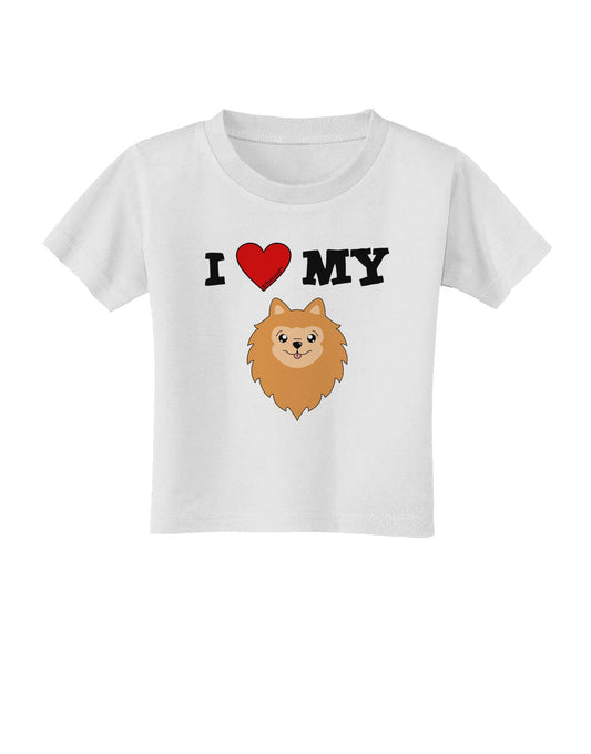 I Heart My - Cute Pomeranian Dog Toddler T-Shirt by TooLoud-Toddler T-Shirt-TooLoud-White-2T-Davson Sales