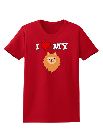 I Heart My - Cute Pomeranian Dog Womens Dark T-Shirt by TooLoud-Womens T-Shirt-TooLoud-Red-X-Small-Davson Sales