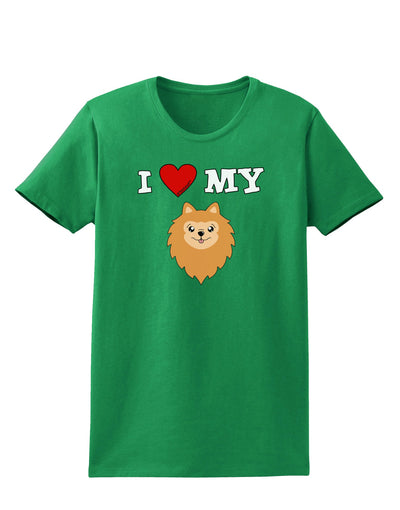 I Heart My - Cute Pomeranian Dog Womens Dark T-Shirt by TooLoud-Womens T-Shirt-TooLoud-Kelly-Green-X-Small-Davson Sales