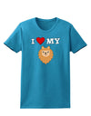 I Heart My - Cute Pomeranian Dog Womens Dark T-Shirt by TooLoud-Womens T-Shirt-TooLoud-Turquoise-X-Small-Davson Sales