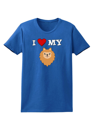 I Heart My - Cute Pomeranian Dog Womens Dark T-Shirt by TooLoud-Womens T-Shirt-TooLoud-Royal-Blue-X-Small-Davson Sales