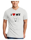 I Heart My - Cute Poodle Dog - White Adult V-Neck T-shirt by TooLoud-Mens V-Neck T-Shirt-TooLoud-White-Small-Davson Sales