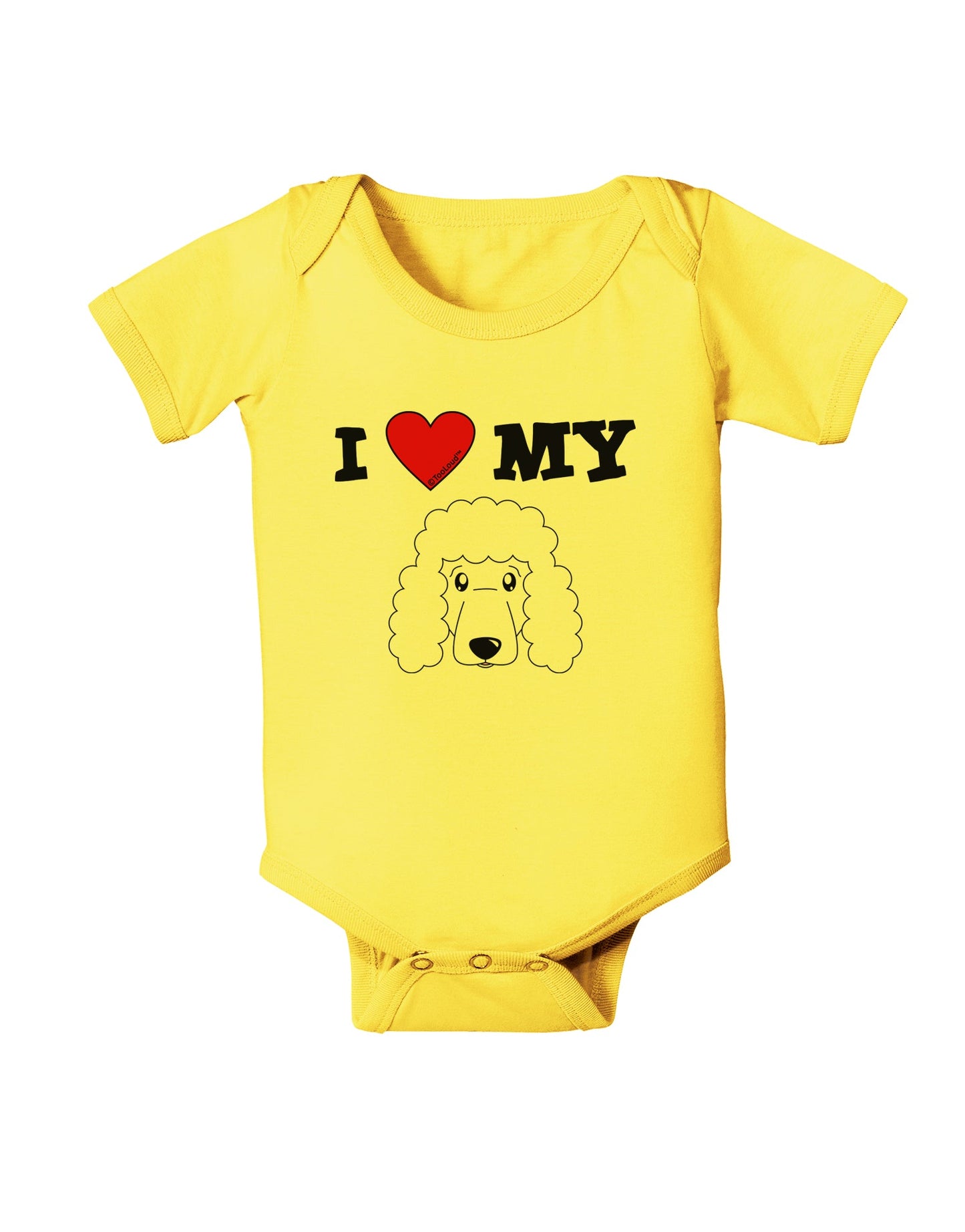 I Heart My - Cute Poodle Dog - White Baby Romper Bodysuit by TooLoud-Baby Romper-TooLoud-Yellow-06-Months-Davson Sales