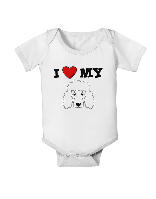 I Heart My - Cute Poodle Dog - White Baby Romper Bodysuit by TooLoud-Baby Romper-TooLoud-White-06-Months-Davson Sales