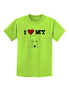 I Heart My - Cute Poodle Dog - White Childrens T-Shirt by TooLoud-Childrens T-Shirt-TooLoud-Lime-Green-X-Small-Davson Sales