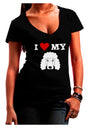 I Heart My - Cute Poodle Dog - White Juniors V-Neck Dark T-Shirt by TooLoud-Womens V-Neck T-Shirts-TooLoud-Black-Juniors Fitted Small-Davson Sales