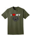 I Heart My - Cute Pug Dog - Black Adult Dark T-Shirt by TooLoud-Mens T-Shirt-TooLoud-Military-Green-Small-Davson Sales