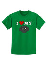 I Heart My - Cute Pug Dog - Black Childrens Dark T-Shirt by TooLoud-Childrens T-Shirt-TooLoud-Kelly-Green-X-Small-Davson Sales