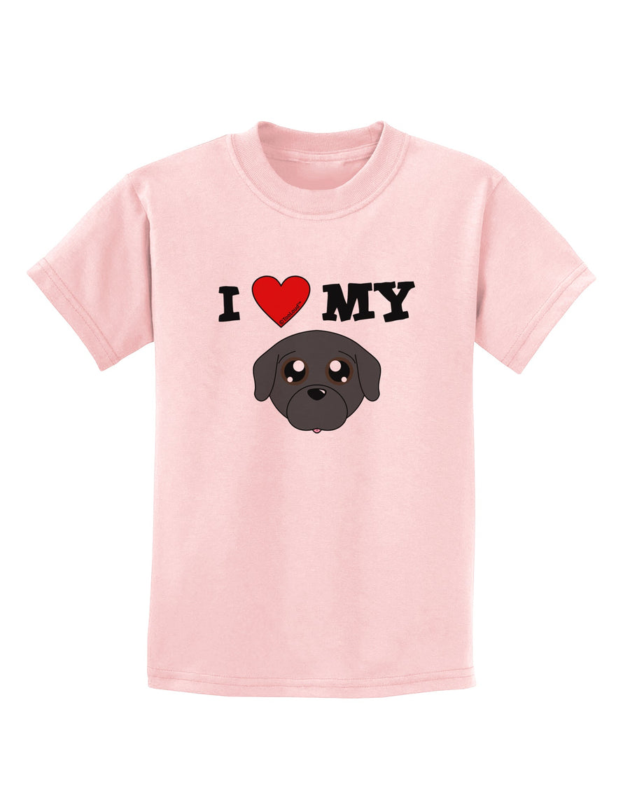 I Heart My - Cute Pug Dog - Black Childrens T-Shirt by TooLoud-Childrens T-Shirt-TooLoud-White-X-Small-Davson Sales