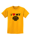 I Heart My - Cute Pug Dog - Black Childrens T-Shirt by TooLoud-Childrens T-Shirt-TooLoud-Gold-X-Small-Davson Sales