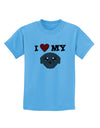 I Heart My - Cute Pug Dog - Black Childrens T-Shirt by TooLoud-Childrens T-Shirt-TooLoud-Aquatic-Blue-X-Small-Davson Sales