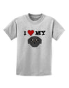 I Heart My - Cute Pug Dog - Black Childrens T-Shirt by TooLoud-Childrens T-Shirt-TooLoud-AshGray-X-Small-Davson Sales