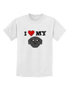 I Heart My - Cute Pug Dog - Black Childrens T-Shirt by TooLoud-Childrens T-Shirt-TooLoud-White-X-Small-Davson Sales