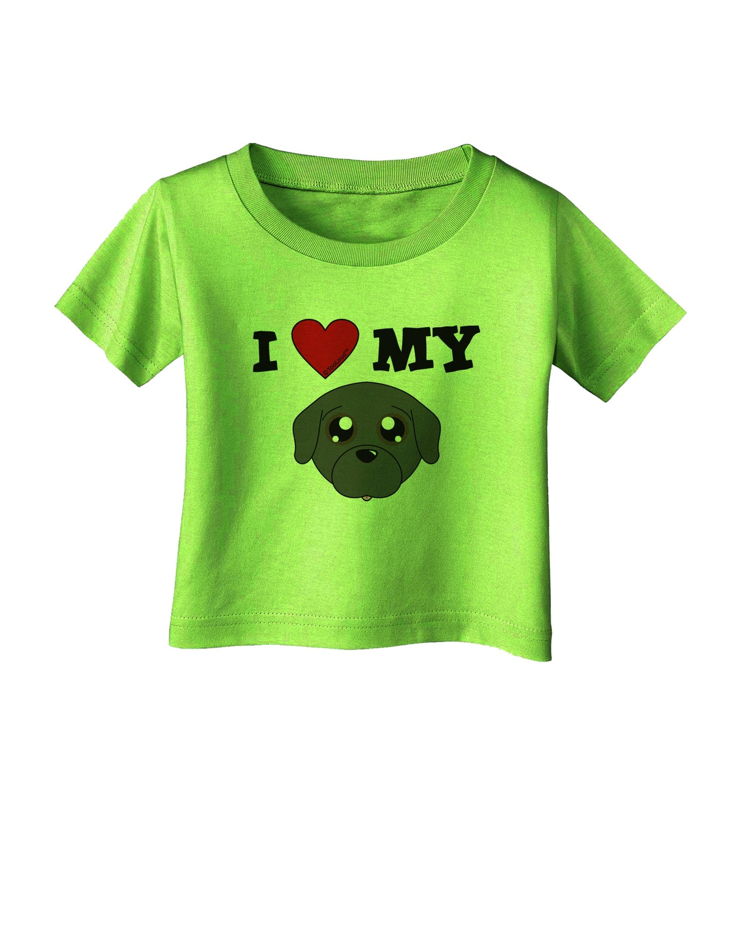 I Heart My - Cute Pug Dog - Black Infant T-Shirt by TooLoud-Infant T-Shirt-TooLoud-Lime-Green-06-Months-Davson Sales