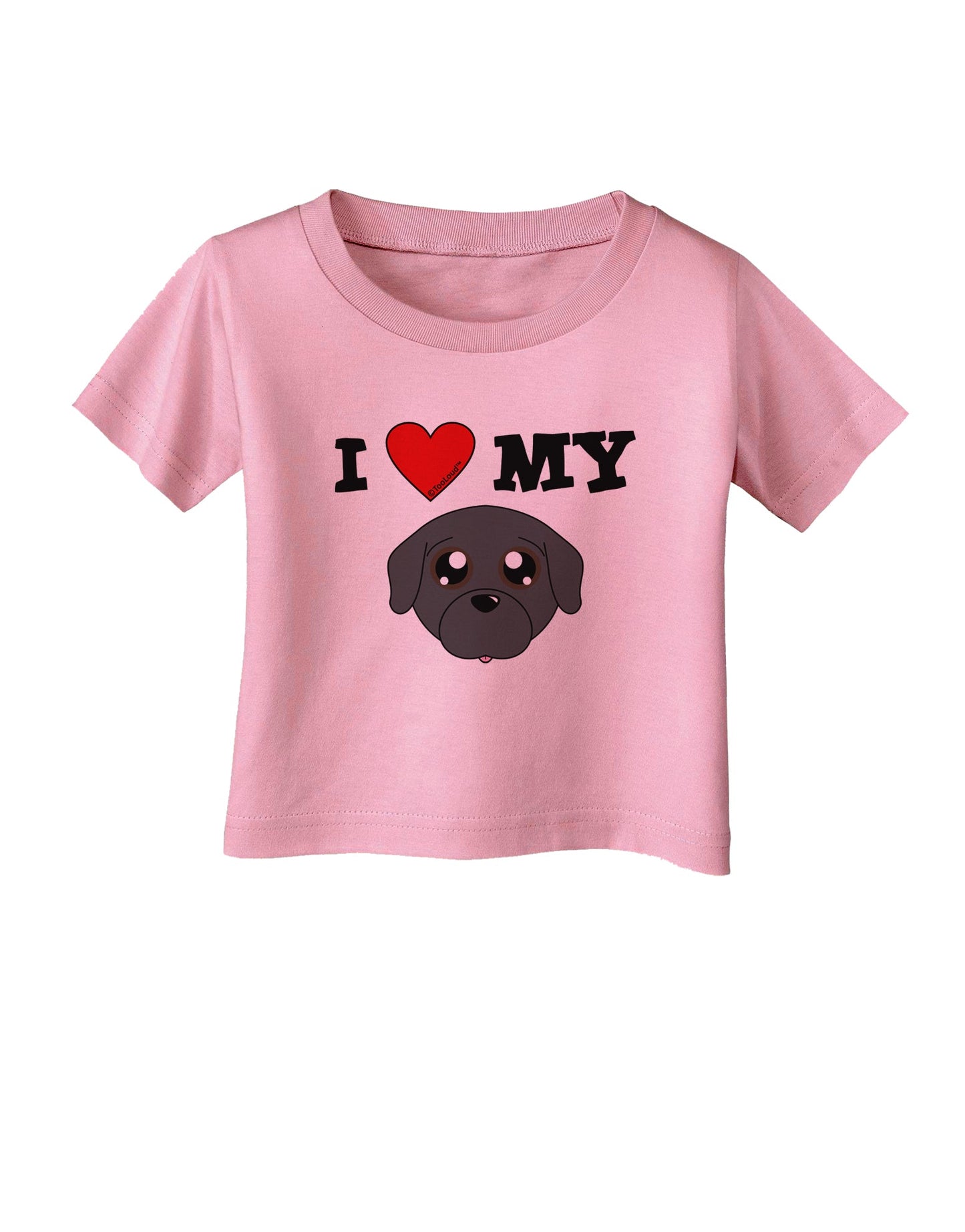 I Heart My - Cute Pug Dog - Black Infant T-Shirt by TooLoud-Infant T-Shirt-TooLoud-Candy-Pink-06-Months-Davson Sales