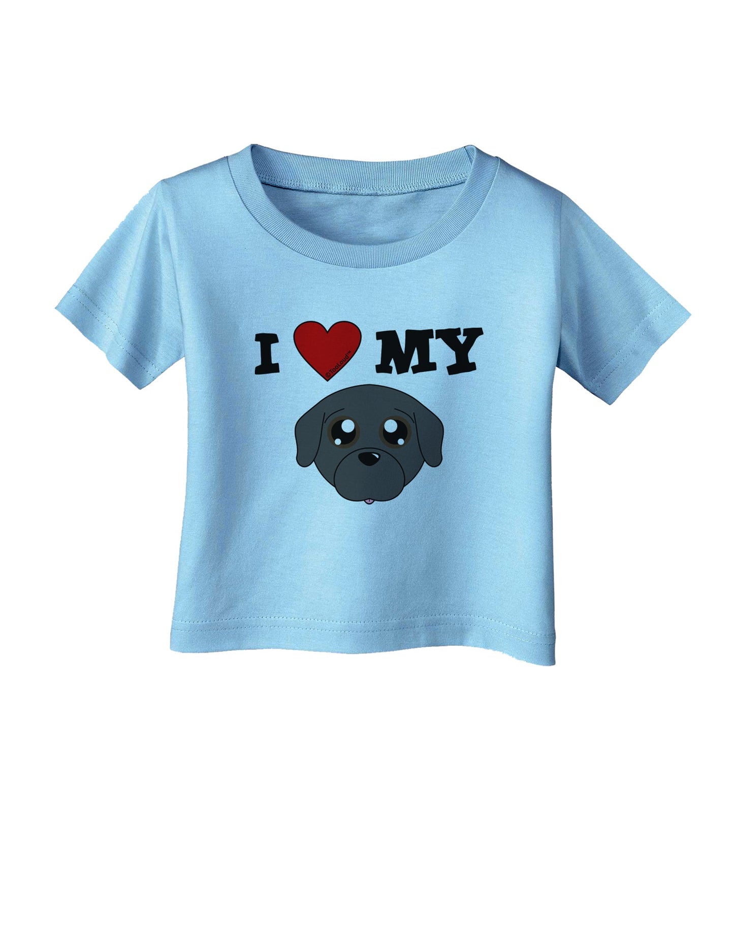 I Heart My - Cute Pug Dog - Black Infant T-Shirt by TooLoud-Infant T-Shirt-TooLoud-Aquatic-Blue-06-Months-Davson Sales