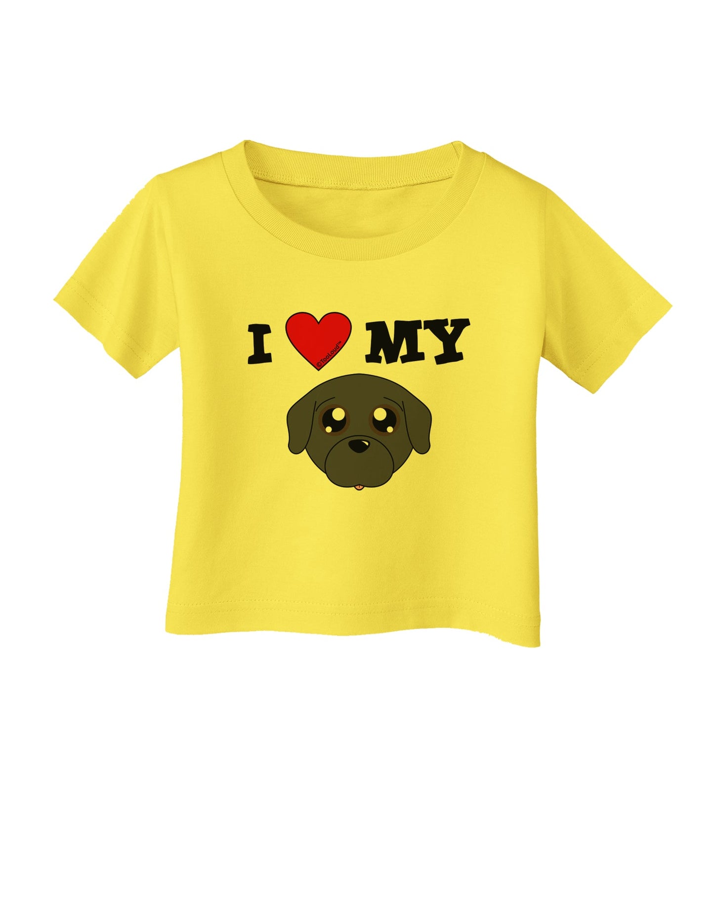 I Heart My - Cute Pug Dog - Black Infant T-Shirt by TooLoud-Infant T-Shirt-TooLoud-Yellow-06-Months-Davson Sales