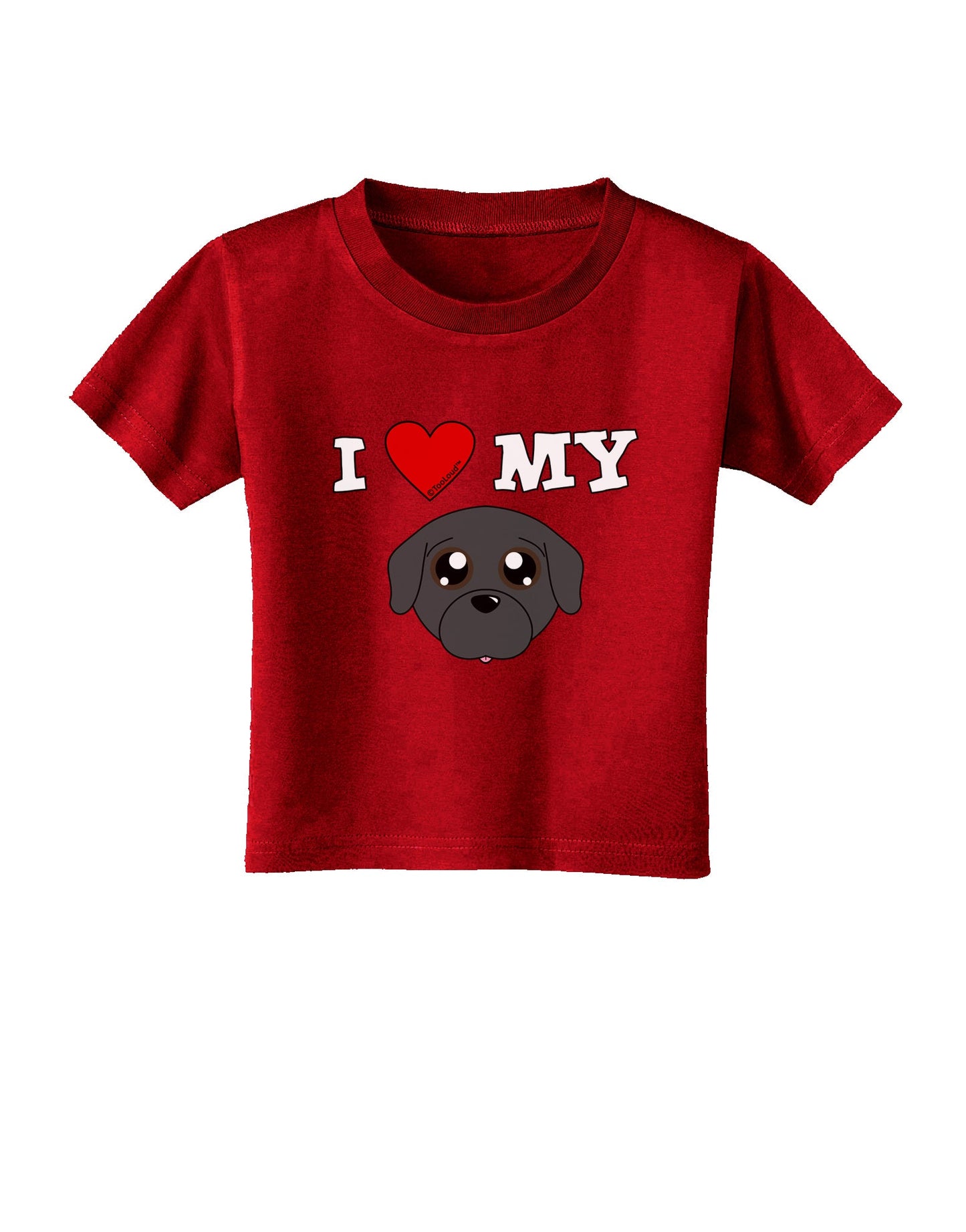 I Heart My - Cute Pug Dog - Black Toddler T-Shirt Dark by TooLoud-Toddler T-Shirt-TooLoud-Red-2T-Davson Sales