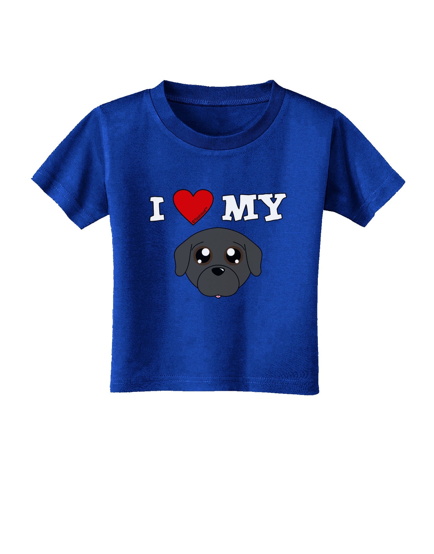 I Heart My - Cute Pug Dog - Black Toddler T-Shirt Dark by TooLoud-Toddler T-Shirt-TooLoud-Royal-Blue-2T-Davson Sales