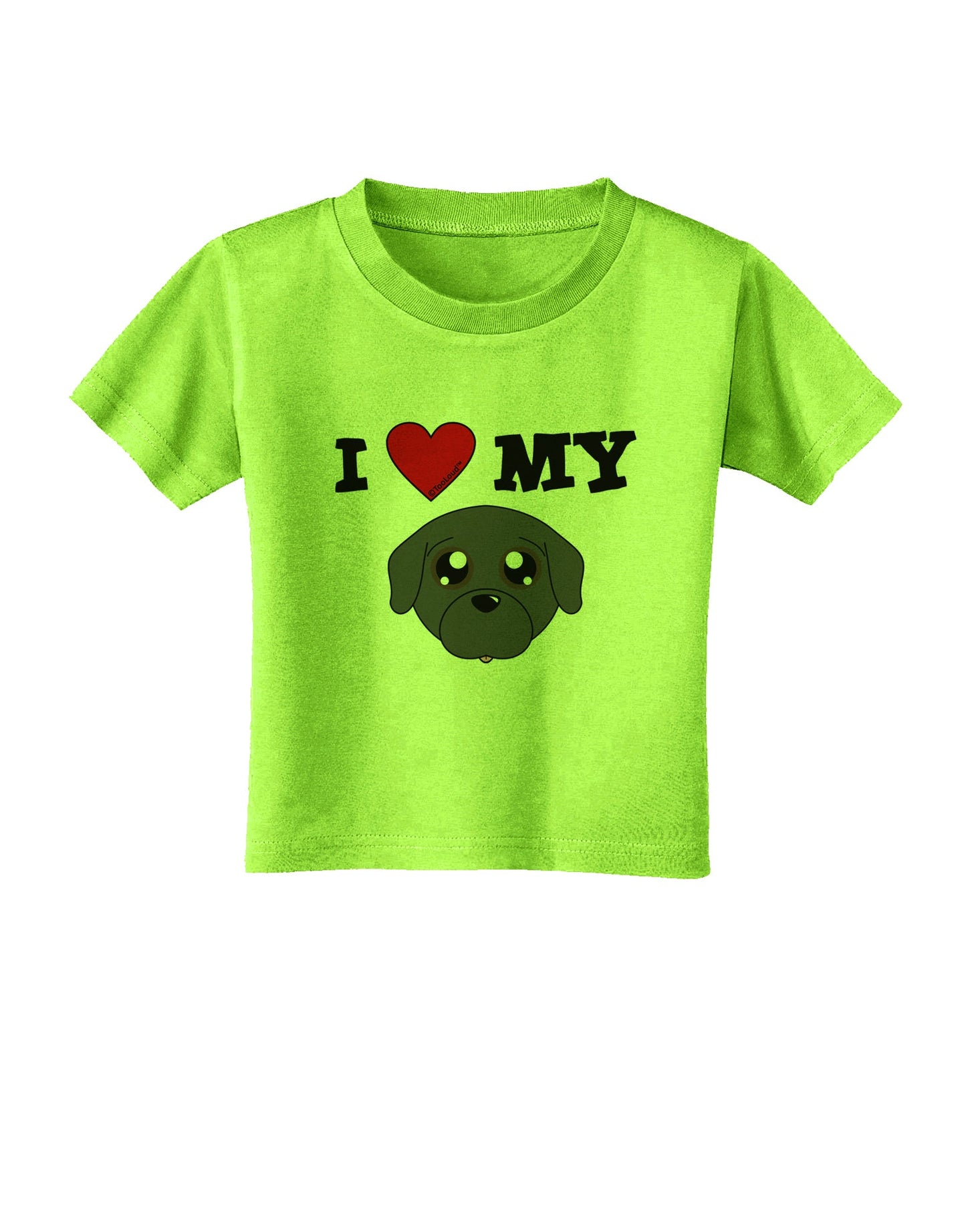 I Heart My - Cute Pug Dog - Black Toddler T-Shirt by TooLoud-Toddler T-Shirt-TooLoud-Lime-Green-2T-Davson Sales