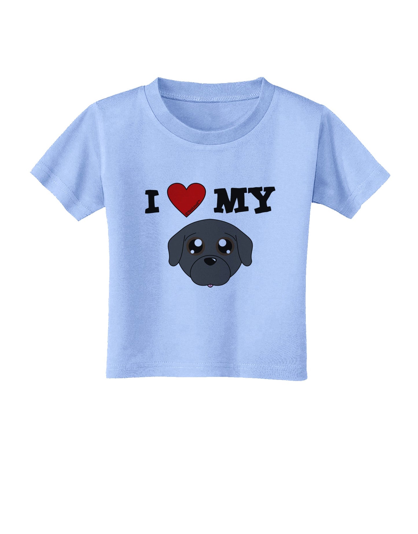 I Heart My - Cute Pug Dog - Black Toddler T-Shirt by TooLoud-Toddler T-Shirt-TooLoud-Aquatic-Blue-2T-Davson Sales