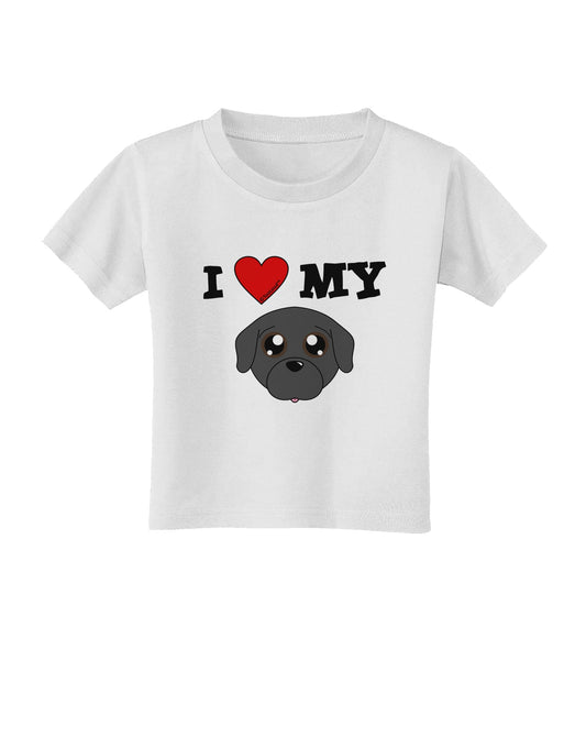 I Heart My - Cute Pug Dog - Black Toddler T-Shirt by TooLoud-Toddler T-Shirt-TooLoud-White-2T-Davson Sales