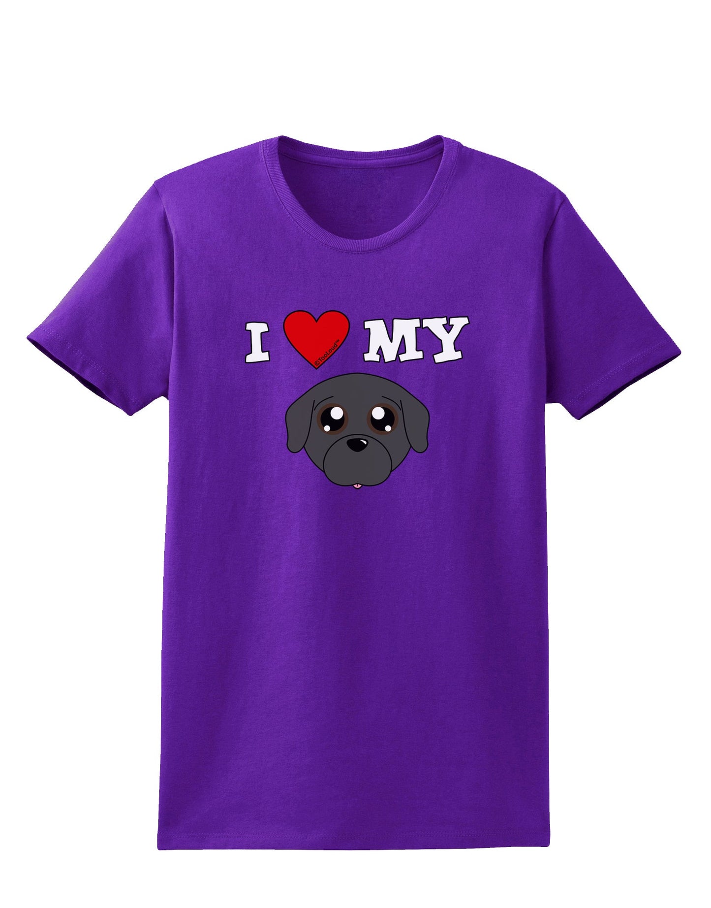 I Heart My - Cute Pug Dog - Black Womens Dark T-Shirt by TooLoud-Womens T-Shirt-TooLoud-Purple-X-Small-Davson Sales