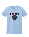 I Heart My - Cute Pug Dog - Black Womens T-Shirt by TooLoud-Womens T-Shirt-TooLoud-Light-Blue-X-Small-Davson Sales