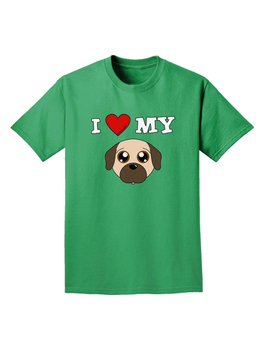 I Heart My - Cute Pug Dog - Fawn Adult Dark T-Shirt by TooLoud-Mens T-Shirt-TooLoud-Purple-Small-Davson Sales