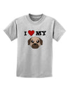 I Heart My - Cute Pug Dog - Fawn Childrens T-Shirt by TooLoud-Childrens T-Shirt-TooLoud-AshGray-X-Small-Davson Sales