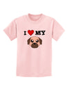 I Heart My - Cute Pug Dog - Fawn Childrens T-Shirt by TooLoud-Childrens T-Shirt-TooLoud-PalePink-X-Small-Davson Sales