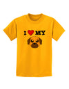 I Heart My - Cute Pug Dog - Fawn Childrens T-Shirt by TooLoud-Childrens T-Shirt-TooLoud-Gold-X-Small-Davson Sales