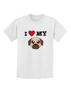 I Heart My - Cute Pug Dog - Fawn Childrens T-Shirt by TooLoud-Childrens T-Shirt-TooLoud-White-X-Small-Davson Sales