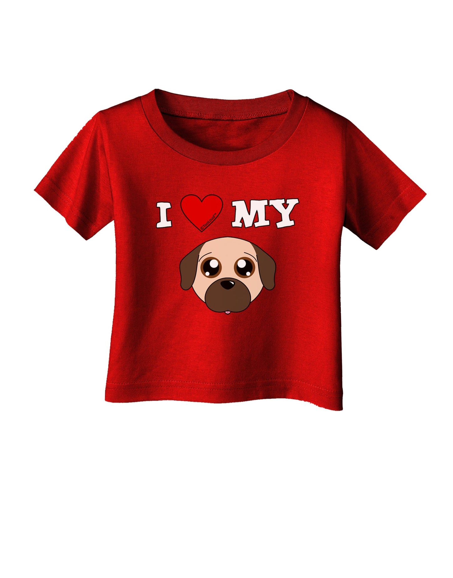 I Heart My - Cute Pug Dog - Fawn Infant T-Shirt Dark by TooLoud-Infant T-Shirt-TooLoud-Red-06-Months-Davson Sales