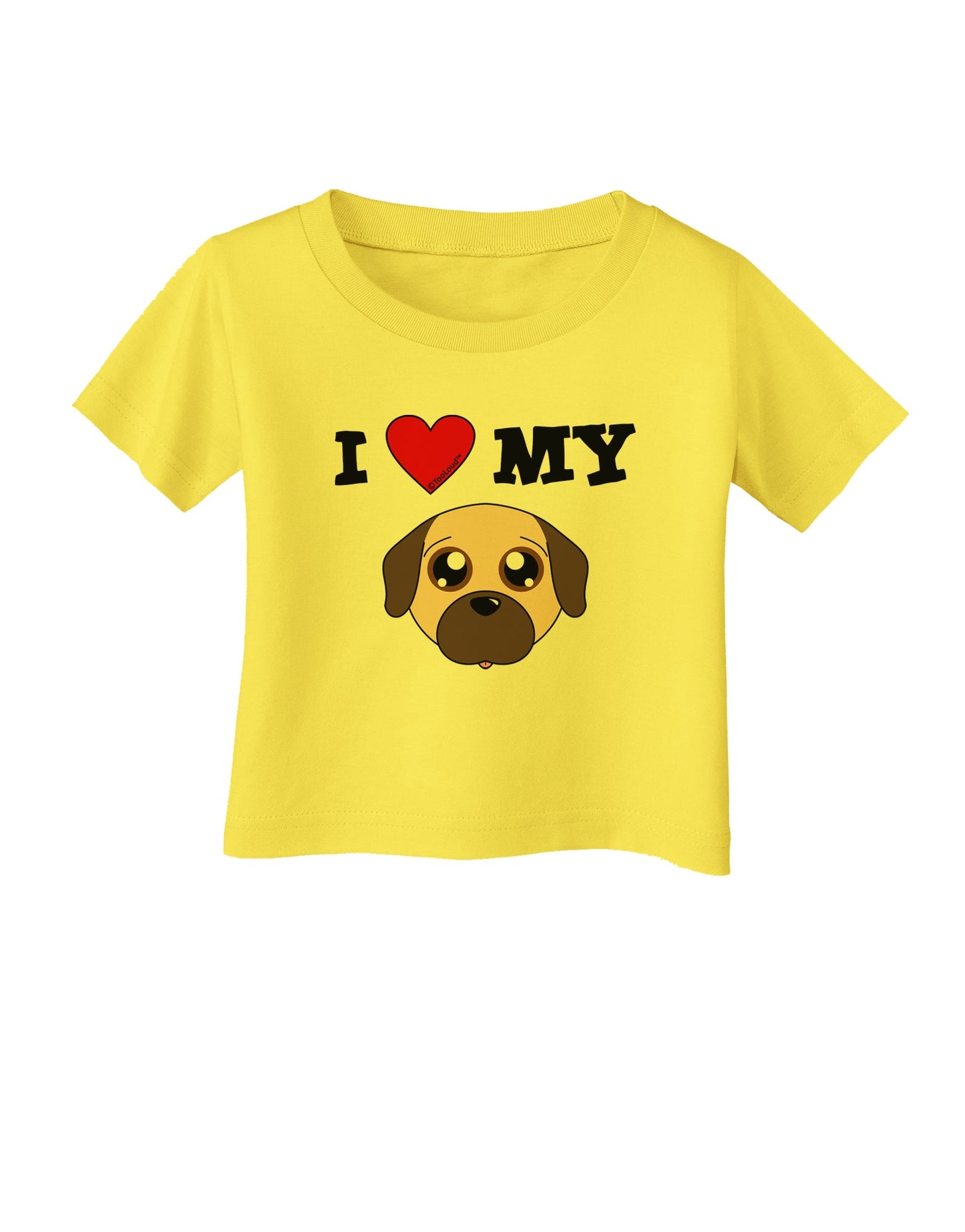 I Heart My - Cute Pug Dog - Fawn Infant T-Shirt by TooLoud-Infant T-Shirt-TooLoud-Yellow-06-Months-Davson Sales