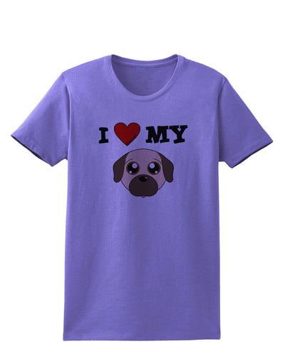 I Heart My - Cute Pug Dog - Fawn Womens T-Shirt by TooLoud-Womens T-Shirt-TooLoud-Violet-X-Small-Davson Sales