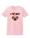 I Heart My - Cute Pug Dog - Fawn Womens T-Shirt by TooLoud-Womens T-Shirt-TooLoud-PalePink-X-Small-Davson Sales