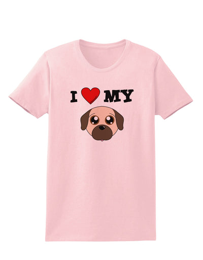 I Heart My - Cute Pug Dog - Fawn Womens T-Shirt by TooLoud-Womens T-Shirt-TooLoud-PalePink-X-Small-Davson Sales