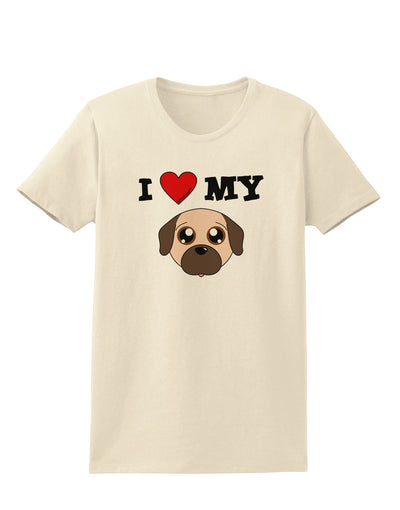 I Heart My - Cute Pug Dog - Fawn Womens T-Shirt by TooLoud-Womens T-Shirt-TooLoud-Natural-X-Small-Davson Sales